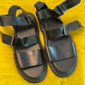 Dr. Martens Black Leather two buckle sandals